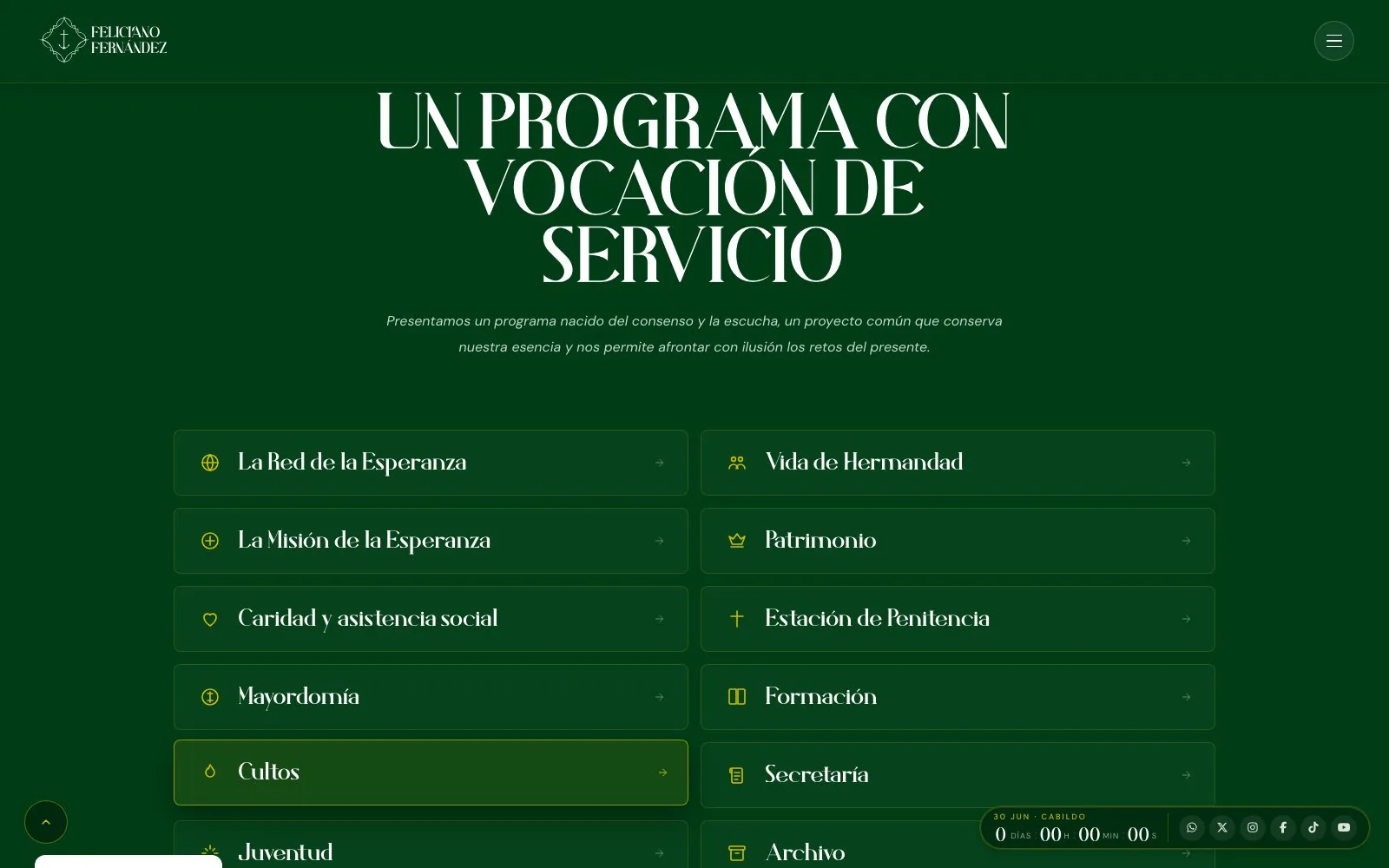 El programa, área por área