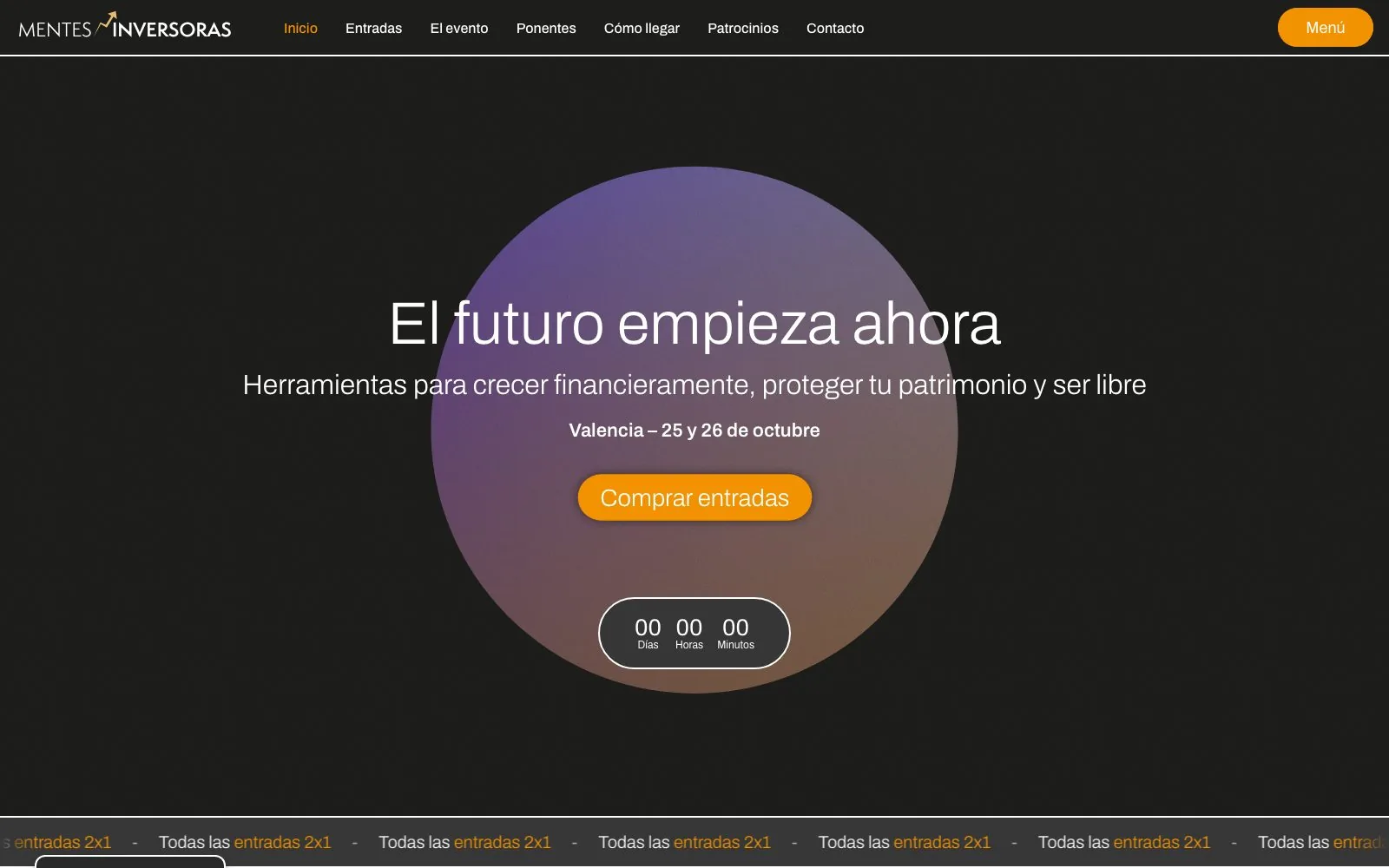 Portada con esfera y cuenta atrás