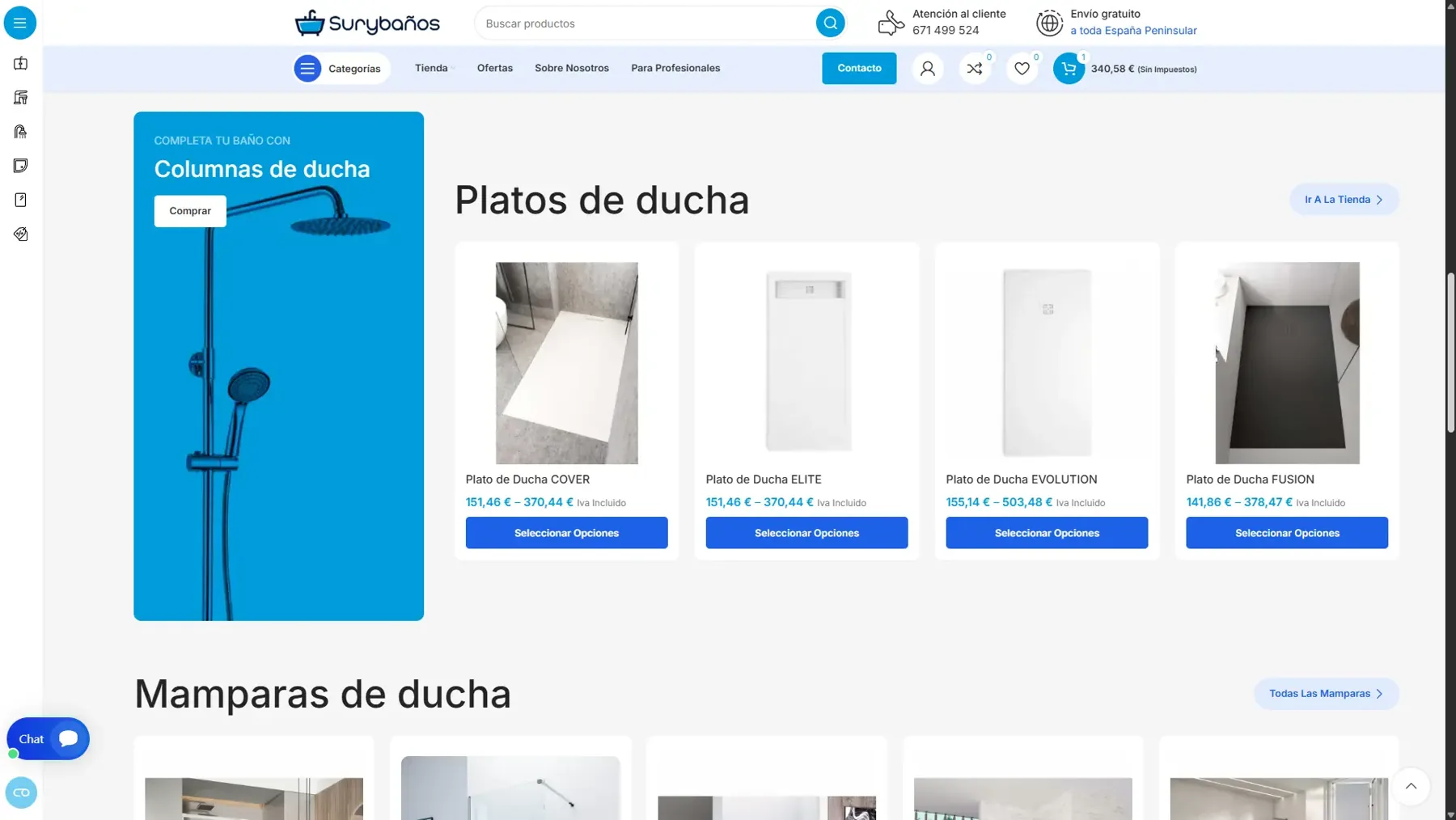 Platos y mamparas de ducha