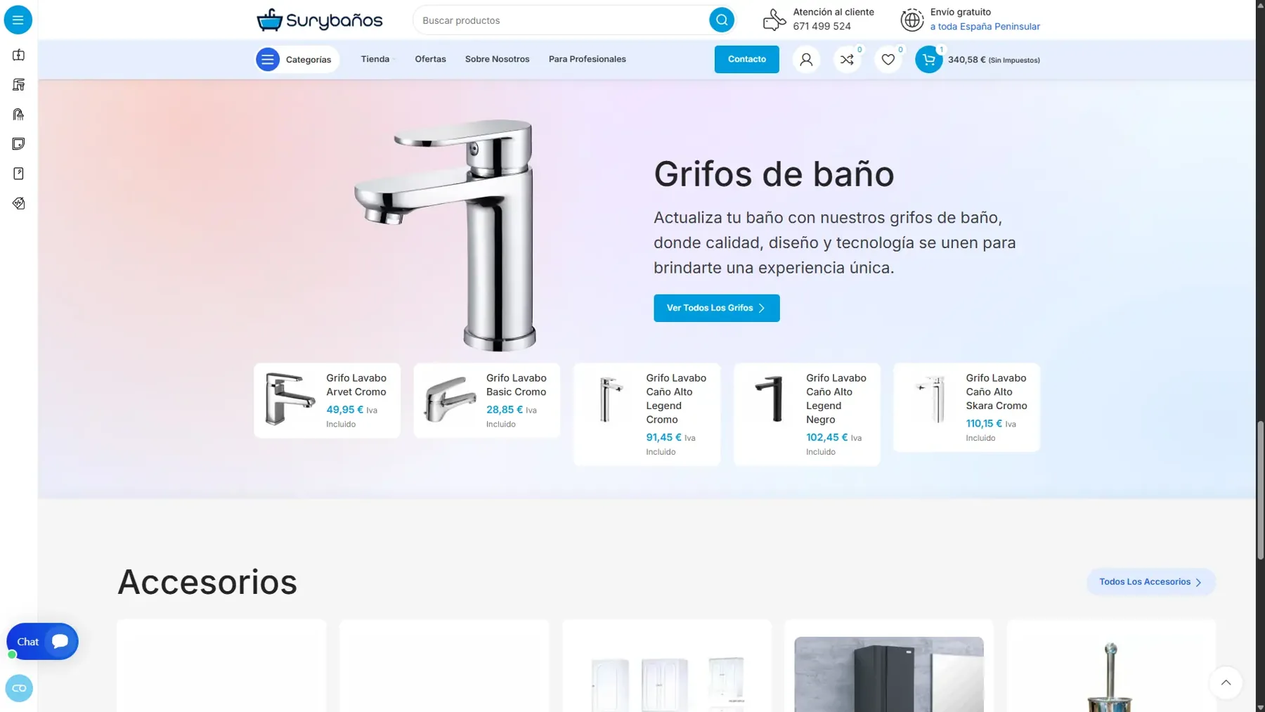 Grifos sobre degradado