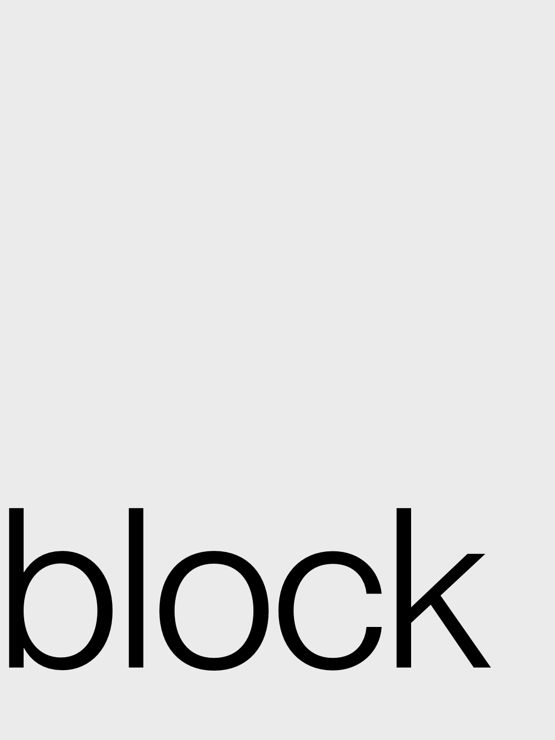 Segunda lámina con la palabra block en gran tamaño.